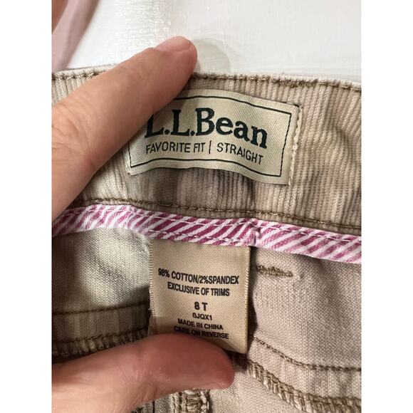 LL Bean Khaki Color Favorite Fit Straight Leg Corduroy Pants - Picture 3 of 3